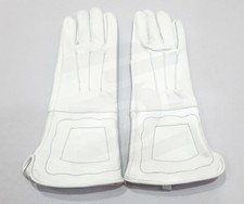 American Civil War ACW Confederate Union Gauntlets Gloves White Leather