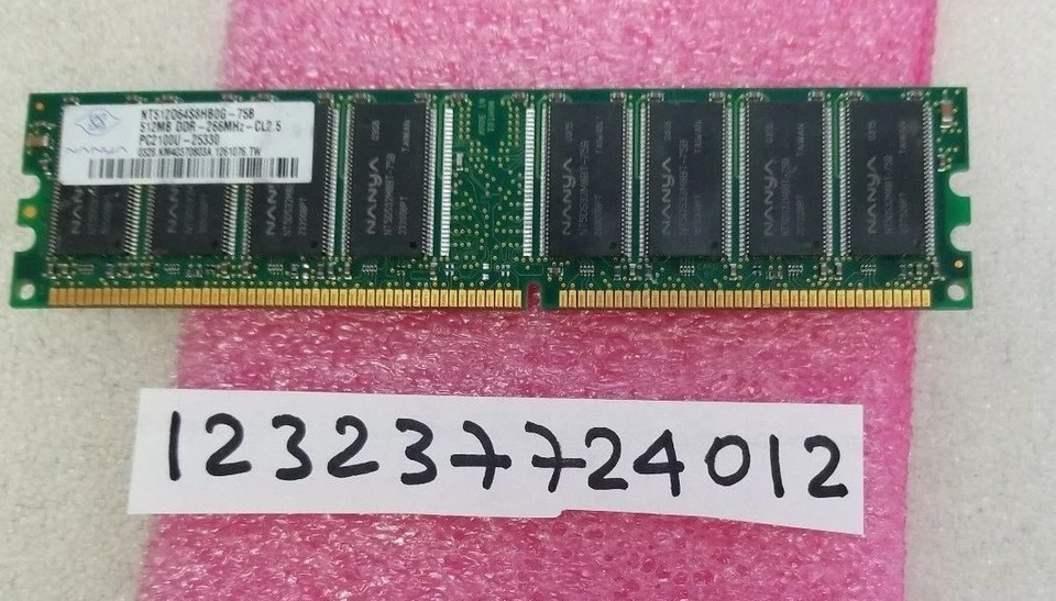512MB DDR266 DDR1 266 PC2100 PC 2100 PC RAM 184PIN NON-ECC  DUAL RANK  16CHIPS  - Image 1 of 1