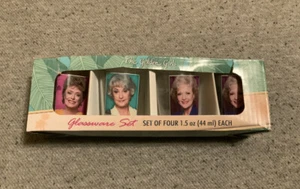 The Golden Girls shot glasses glassware set 4x1.5 oz error box *damaged box* - Picture 1 of 5