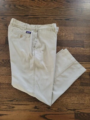 VINTAGE Patagonia Pants Mens 34 x 26 Khaki Tan Wide Leg Baggy Climbing Hiking - Image 1 of 4