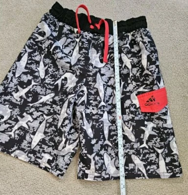 ADIDAS Size M Boys Stretch Waist Drawstring Lined Swimming Shorts Trunks  - Image 1 of 4