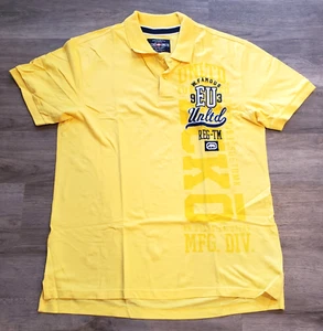 Nuevo sin etiquetas Camisa Polo Ecko Para Hombre Talla XL Amarillo Bordado Logo Manga Corta Algodón - Imagen 1 de 5