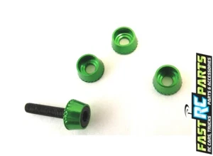 Hot Racing Green Aluminum 3mm Conical Washers (4) CW38405 - Picture 1 of 1