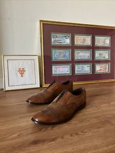 Oxford Allen Edmonds "Strand" da uomo in pelle con punta a cappuccio taglia 15 - B marrone USA 1635 - Foto 1 di 14