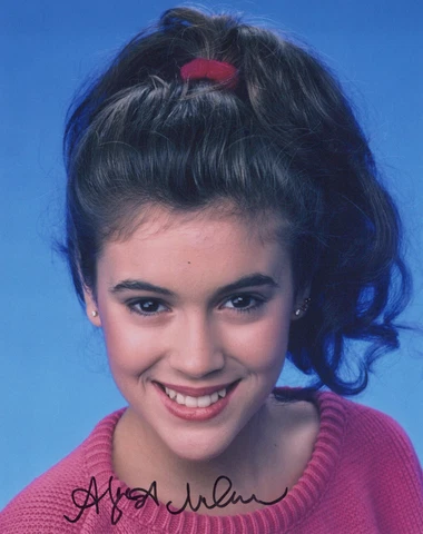 ALYSSA MILANO signed Autograph 20x25 cm "WHO'S THE BOSS?" in Person Cover