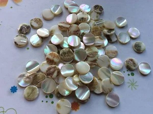 Vintage Ivory Shell Round Flatback no holes 7mm 1950's Pk 20 CRAFT Post Free - Picture 1 of 3