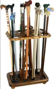 Elegant Handmade Antique Designer Wooden Storage Rack for Walking Canes Sticks - Picture 1 of 8