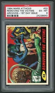 1994 Topps Mars Attacks Archives - 1st Day Issue #33 Removing the Victims PSA 6 - Picture 1 of 4