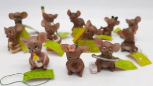 12 Vintage Josef Originals Mouse Village Figures 2 1/4" - 2 3/4" Most W/ Tags - Picture 1 of 18