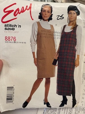 Stitch N Save 8876  Pattern, JUMPER in two lengths, Misses 12-18 UNCUT - Image 1 of 2