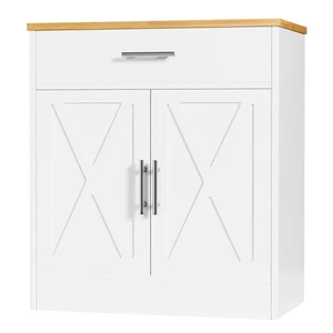 Farmhouse Storage Cabinets with Doors and Shelves,Kitchen Barn Door Storage C... - Picture 1 of 6