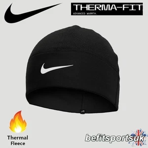 NIKE THERMA FIT BEANIE FLEECE MÜTZE SCHWARZ WINTER LAUFEN SPORT FREIZEIT OHNE BÜNDCHEN - Bild 1 von 13