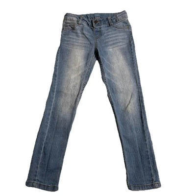 Pantalones de mezclilla elásticos cintura ajustable Total Girl niñas talla 8 pierna cónica lavado medio Foto 1 de 4