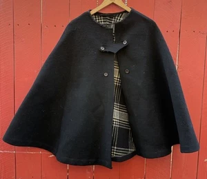 Vintage 20’s Damen Umhang / Woll Cape Mantel schwarz - Bild 1 von 8
