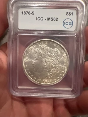 1878 S Morgan Silver Dollar $1 Icg MS 62 Beautiful Coin - Image 1 of 4