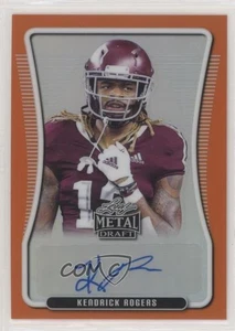 2020 Leaf Metal Draft Portrait Orange Rainbow /7 Kendrick Rogers Rookie Auto RC - Picture 1 of 3