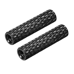 2 Stück M3x20 mm Aluminium gerändelt Abstandhalter Abstandshalter rund Säule schwarz - Bild 1 von 5