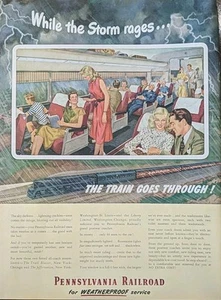 Anuncio impreso ferrocarril Pennsylvania 1947 vintage. Post WWll Era - Imagen 1 de 1