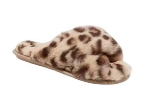 Women's Stars Above Paris Slide Slippers - Leopard Print Brown, Size Small (5/6) - Picture 1 of 7