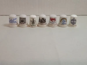 Vintage Lot X 7 Landmark/States Porcelain Thimbles Collectible - Picture 1 of 3