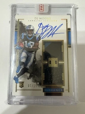 2018 Panini Impeccable-Elegance Rookie Helmet Patch Autos D.J. Moore #107 /15 - Image 1 of 2
