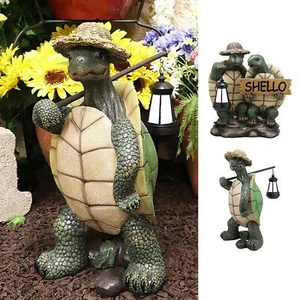 Gartenornament Lustig Reiseschildkröte Gartenskulptur Gartenrasendeko - Bild 1 von 15