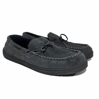 Mocassins masculinos Florsheim Moc Toe chinelos camurça cinza EUA 13 gravata direita defeituosa - Imagem 1 de 4