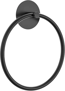 Matte Black Bathroom Towel Ring - SUS304 Stainless Steel Bathroom Towel Rack, Su - Picture 1 of 7