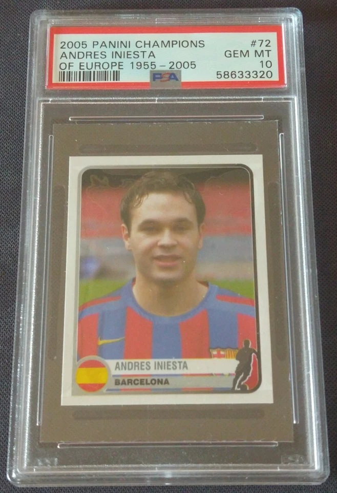 2005 Panini Champions of Europe 1955-2005 #72 Andres Iniesta PSA 10 GEM MT - Image 1 of 2