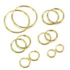 Gold Plated Sterling Silver Hoop Sleeper Earrings | 8mm - 50mm | Small - Large