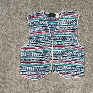 Cárdigan Chaleco Vintage Northern Reflections Parkhurst Mujer XL Tejido Azteca Canadá - Imagen 1 de 15