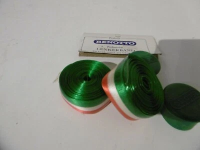 Benotto Handlebar Tape With Dust Caps Green/White/Red  NOS - Image 1 of 3