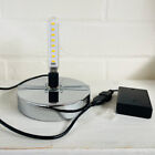 Chrom LED Lampenbasis für Mini Gaspumpe Globe USB powered mit 3xAA Akkubox