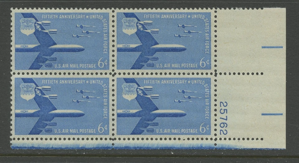 US C49, 1957 6c AIRCRAFT, LR PBOF4, MNH (US3692K) - Image 1 of 1