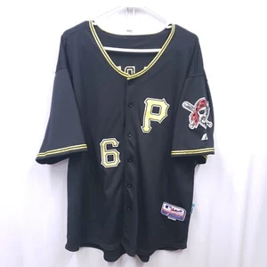 Pittsburgh Pirates #6 Marte Baseball Jersey Men Sz XL Majestic Sewn Black & Gold - Picture 1 of 12