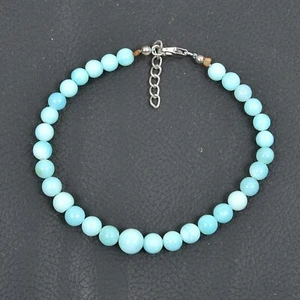 Peru Opal Gemstone Beaded Bracelet Round Shape Beads Bracelet 8 inch Gifts - Picture 1 of 6
