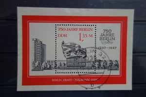 DDR 1987 Block 89 MiNr. 3123 750 Jahre Berlin gestempelt (Falzrest) echt - Bild 1 von 2