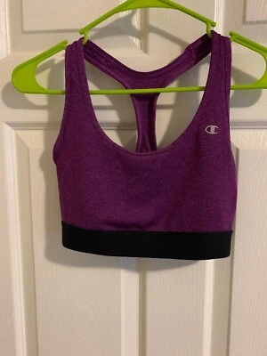 Sujetador deportivo Champion mediano morado/negro para mujer Foto 1 de 4