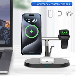 3in1 Wireless Charger Dock Magnetic Station For Apple Watch Ultra 9 iPhone 15 16 - Picture 1 of 19
