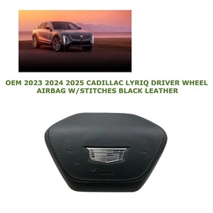 2023 2024 2025 Cadillac Lyriq driver wheel airbag W/STITCHES BLACK 86808937 - Picture 1 of 5