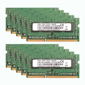 40GB Kits 10x 4GB 1RX8 PC3L-12800S DDR3L 1600Mhz 1.35V 204Pin Laptop Memory RAM! - Picture 1 of 9