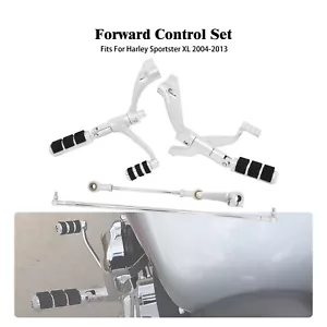Chrome Forward Controls Pegs Levers Linkages For Harley Sportster 883 1200 04-13 - Picture 1 of 14