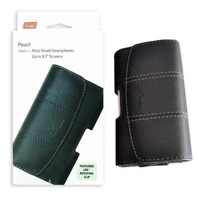 Verizon Leather Belt Clip Pouch Fits Most Phones with Screen Up to 3.7" - Black - Image 1 of 3