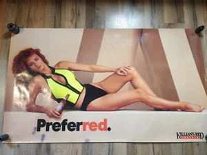 Póster publicitario vintage de cerveza Killians Red Girl COORS cerveza 20x35 - Imagen 1 de 9