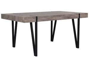 Robuster Esstisch mit industriellem Design 180x90 cm dunkelbraun/schwarz Adena - Bild 1 von 8