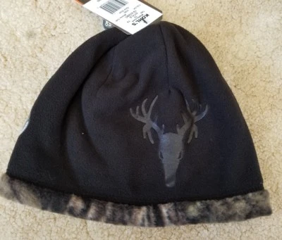 NWT Hot Shot Realtree YOUTH Black Fleece CAMO Beanie Cap HAT HUNTING  - Image 1 of 2