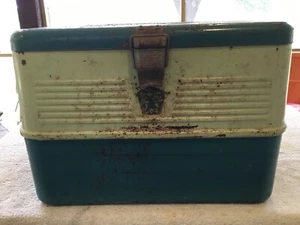 Vintage 1950s-60 Ice Chest Thermos Metal Cooler Retro Picnic Restoration Project - Picture 1 of 9