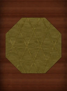 Green Transitional Hand Hooked Diamonds Criss-Cross Area Rug Geometric DV11 - Picture 1 of 35