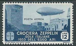 1933 EGEO POSTA AEREA ZEPPELIN 12 LIRE MH * - I36-7 - Picture 1 of 1