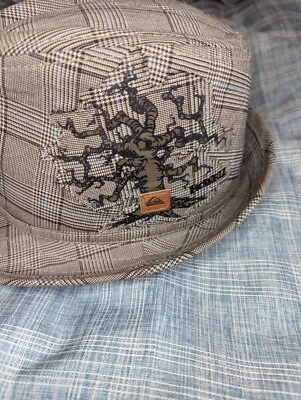 Parche a Cuadros Quicksilver S/M CHIC Punk Rock Pequeño Marrón y Crema Acento FEDORA  Foto 1 de 4